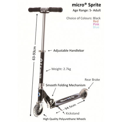 micro scooter sprite black - Chalk