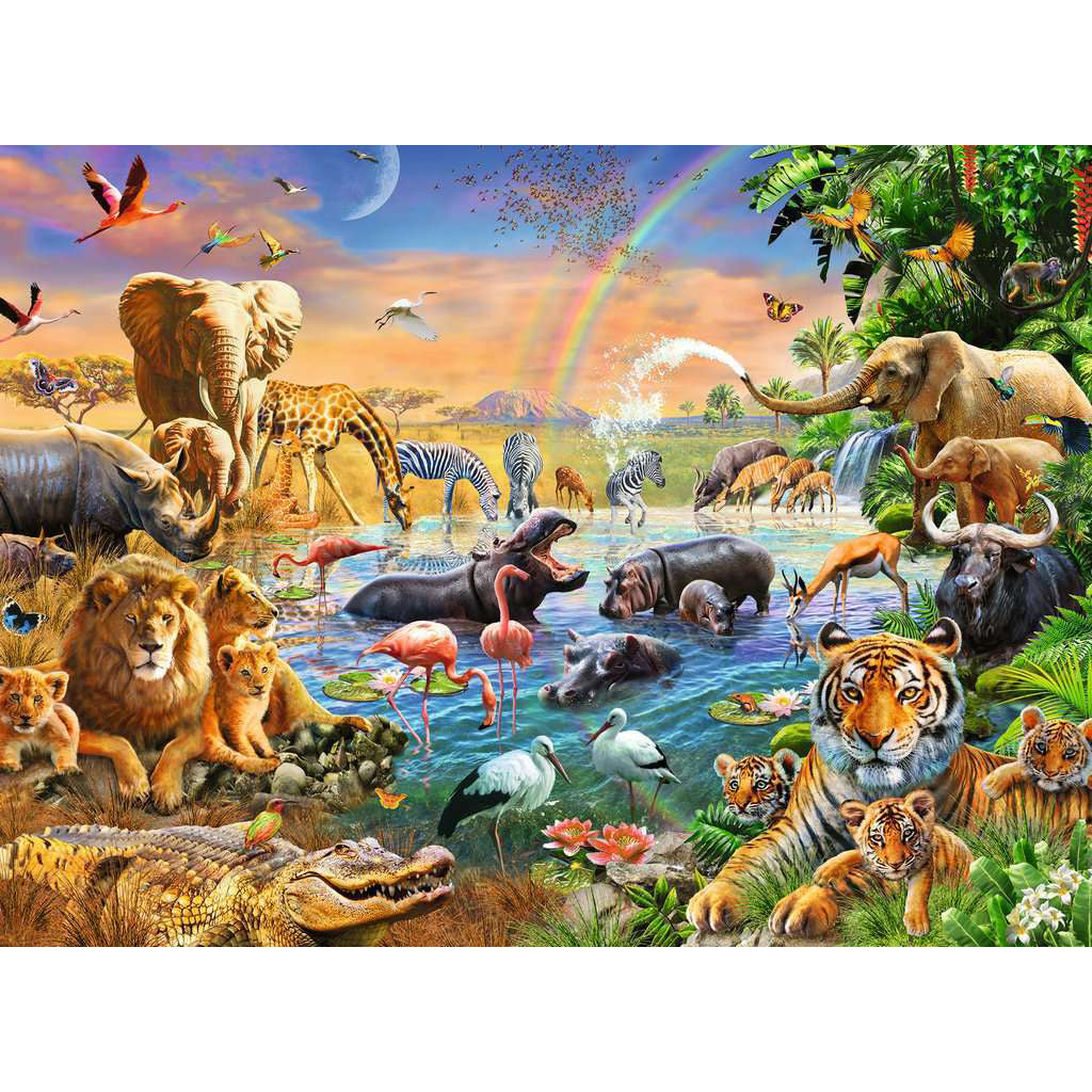 Ravensburger Puzzle 100Pc Savannah Jungle Waterhole
