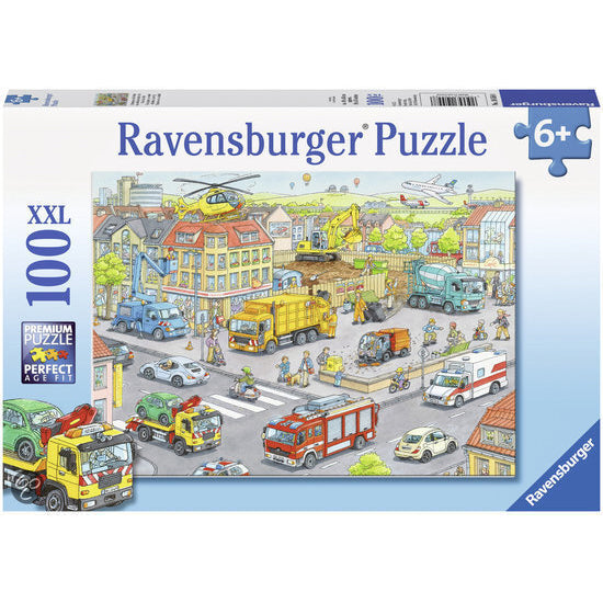 ravensburger puzzle 100pc vehicles in the city - Chalk