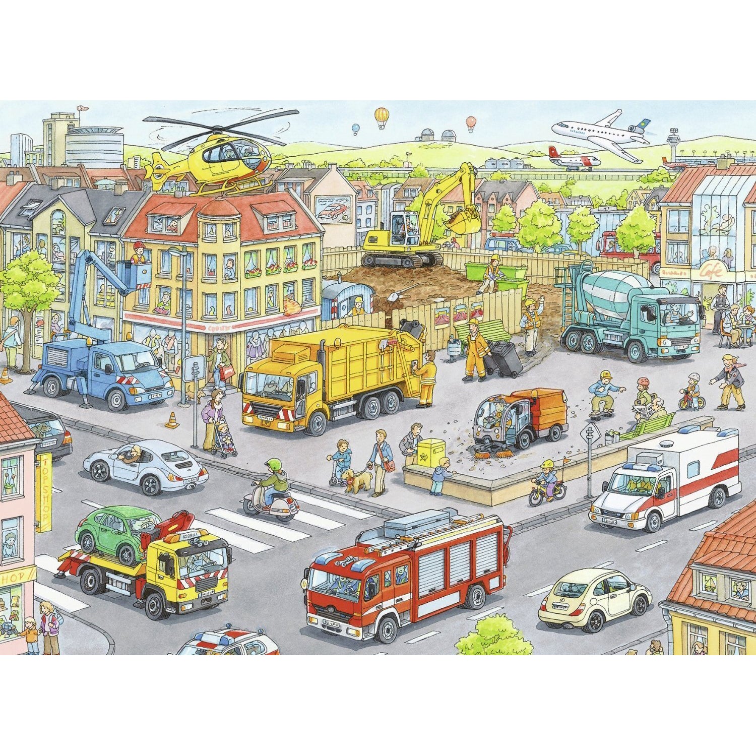 ravensburger puzzle 100pc vehicles in the city - Chalk
