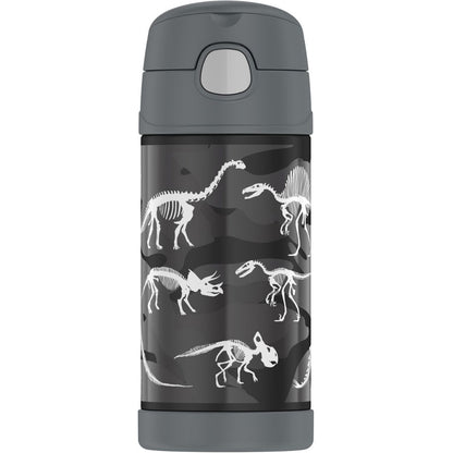 thermos 355ml insulated bottle dinosaurs - Chalk