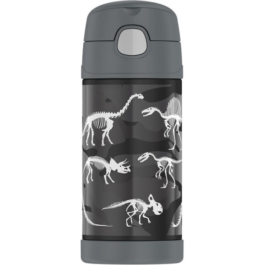 thermos 355ml insulated bottle dinosaurs - Chalk