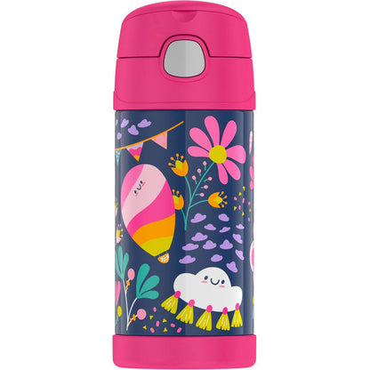 thermos 355ml insulated bottle whimsical clouds - Chalk