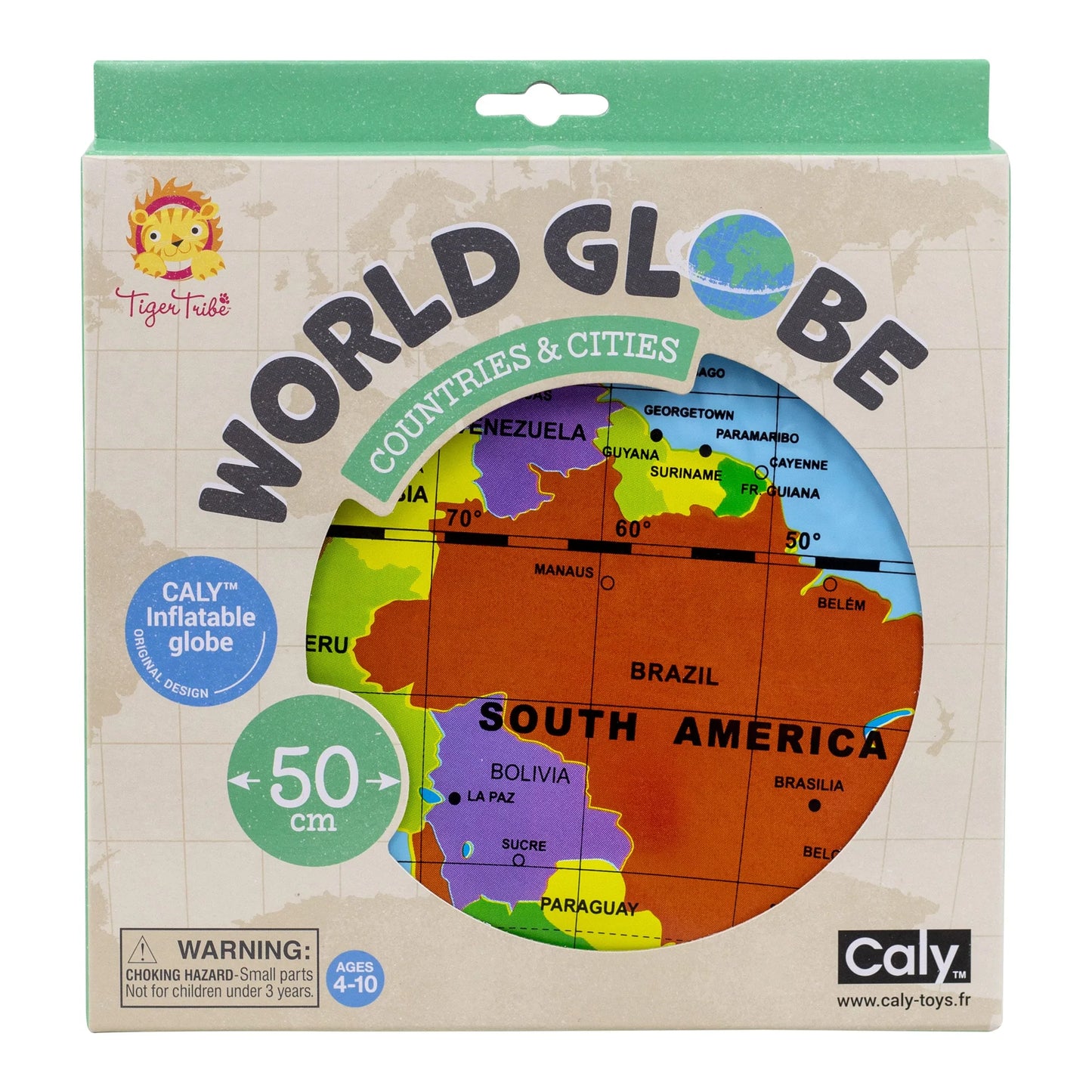 Tiger Tribe Giant Inflatable Globe - Chalk